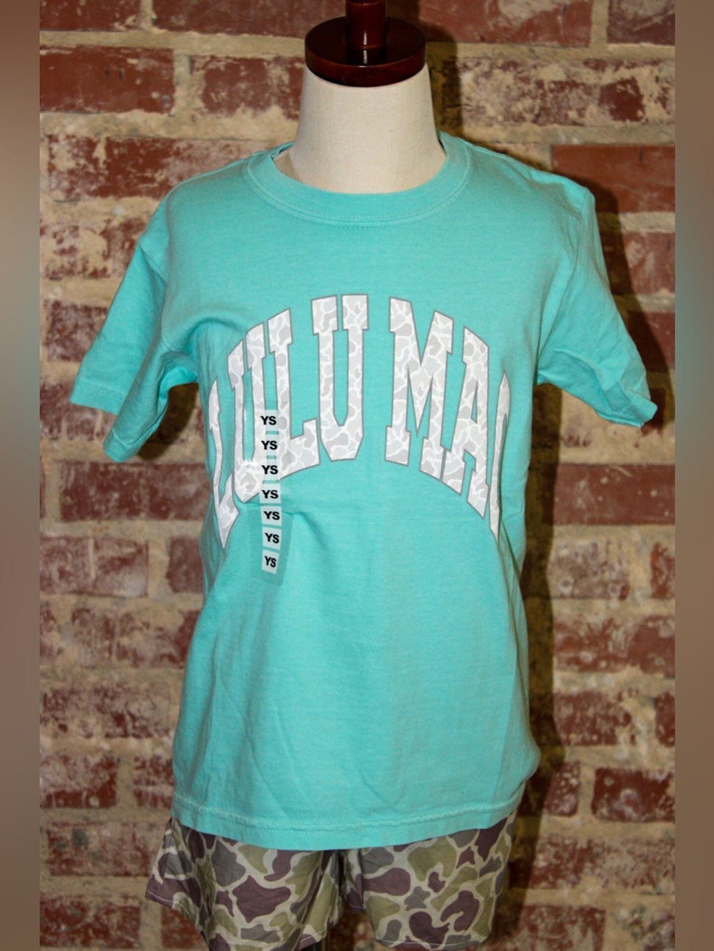 Lulu Mac Camo Chalky Mint Youth Comfort Colors Tee